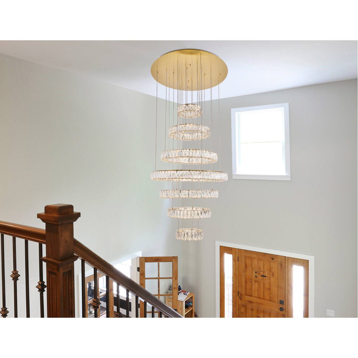 Monroe LED 34 inch Gold Chandelier Ceiling Light