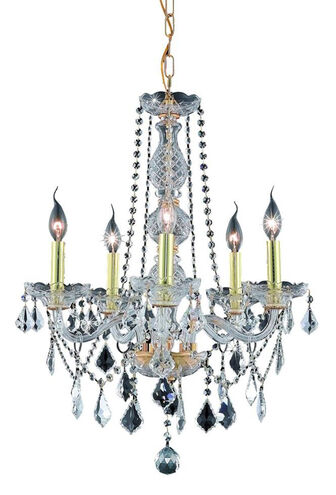 Verona 5 Light 21 inch Gold Dining Chandelier Ceiling Light in Clear, Royal Cut