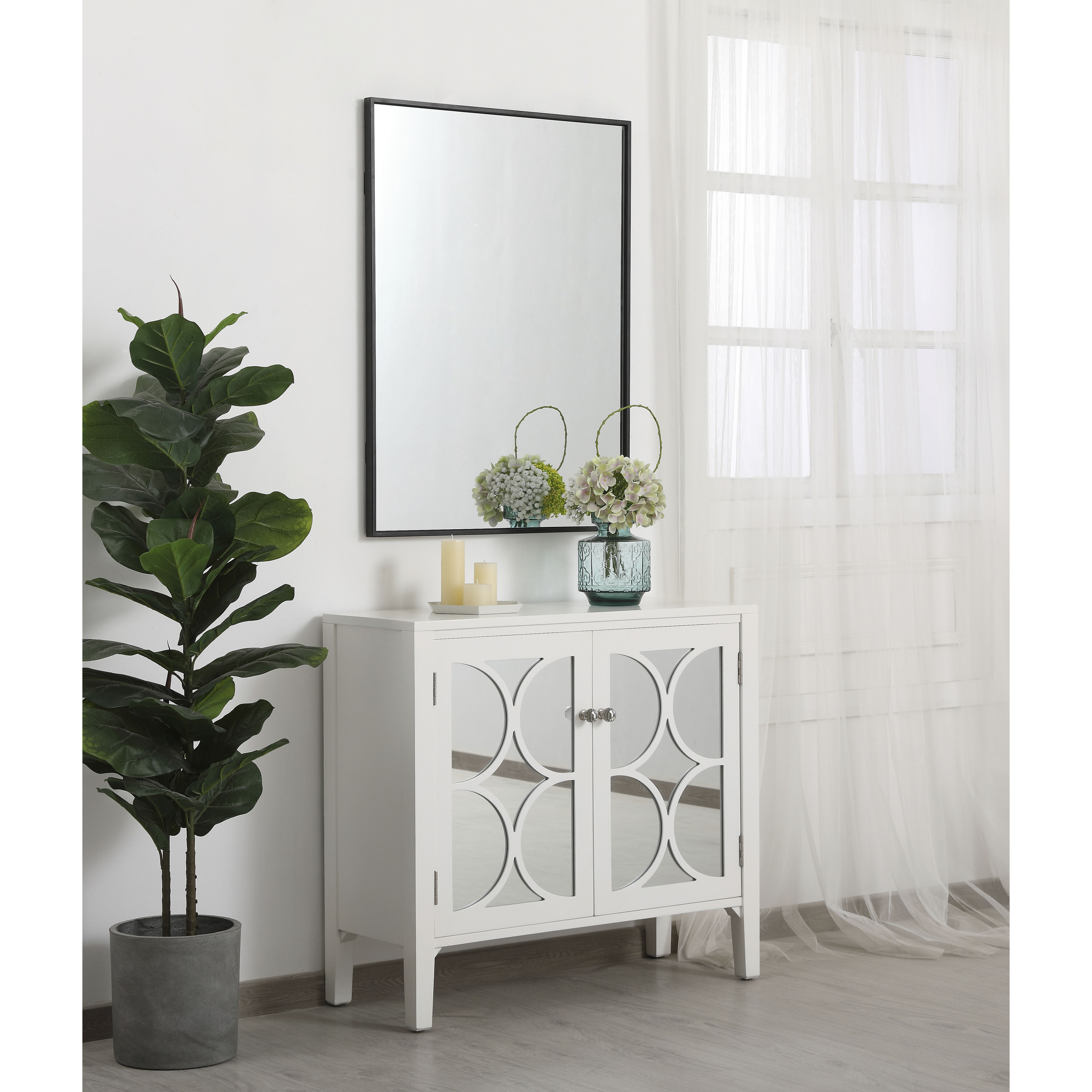 Monet 36 X 27 inch Black Wall Mirror