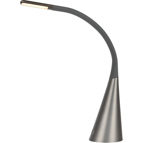 Illumen 26 inch 4 watt Metallic Grey LED Desk Lamp Portable Light, with USB Port