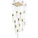 Aurora 9 Light 20 inch Satin Gold Pendant Ceiling Light