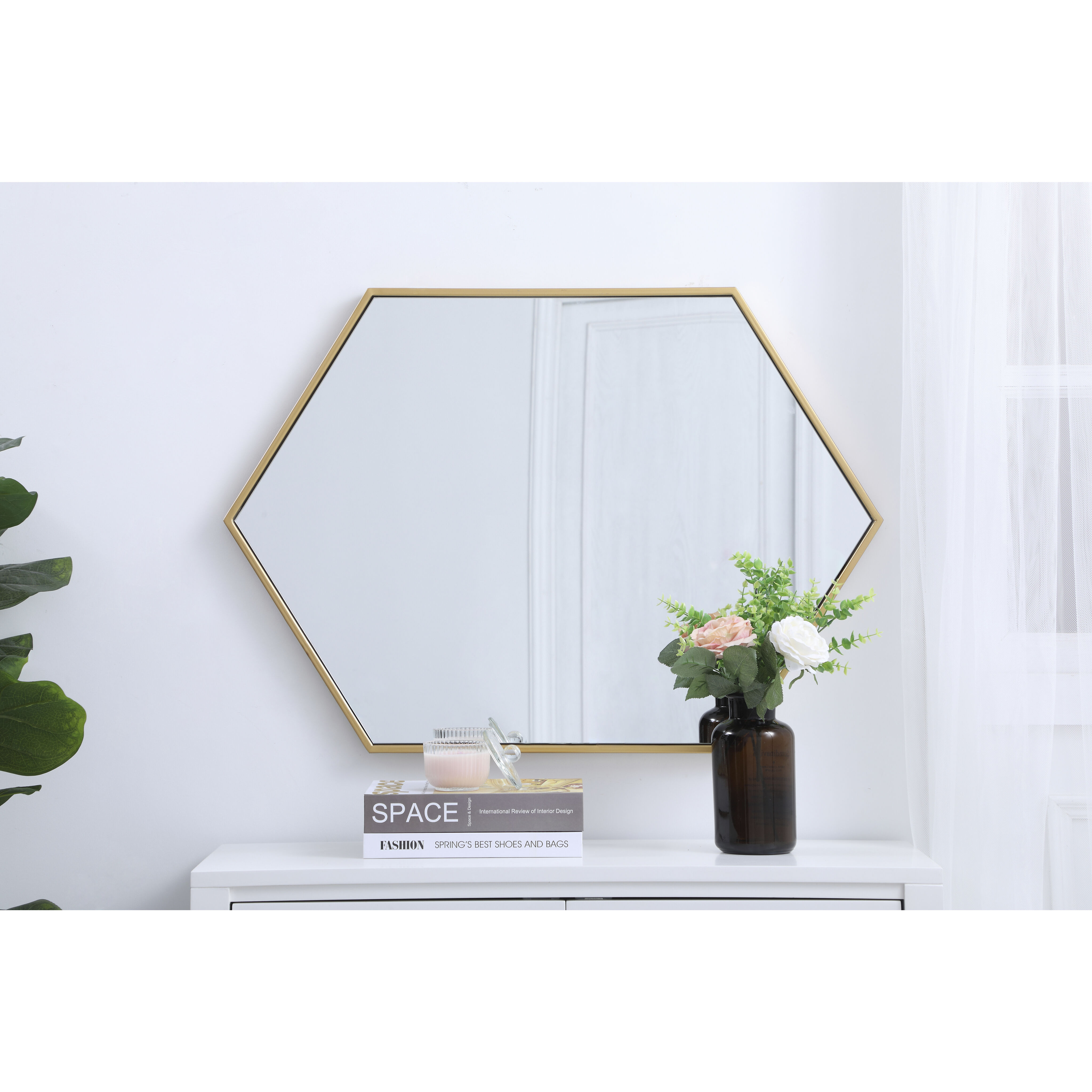 Eternity 34 X 24 inch Brass Wall Mirror