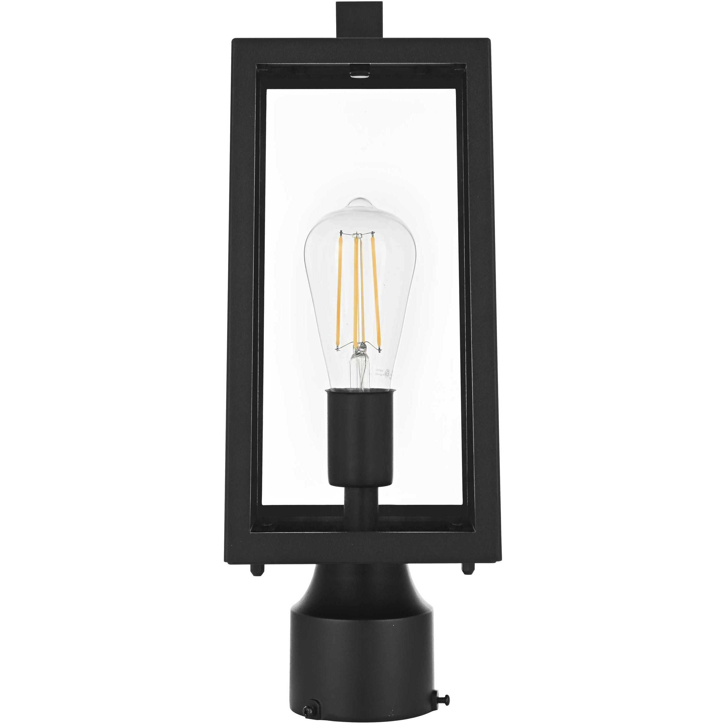 Veda 1 Light 15 inch Black Outdoor Post Light
