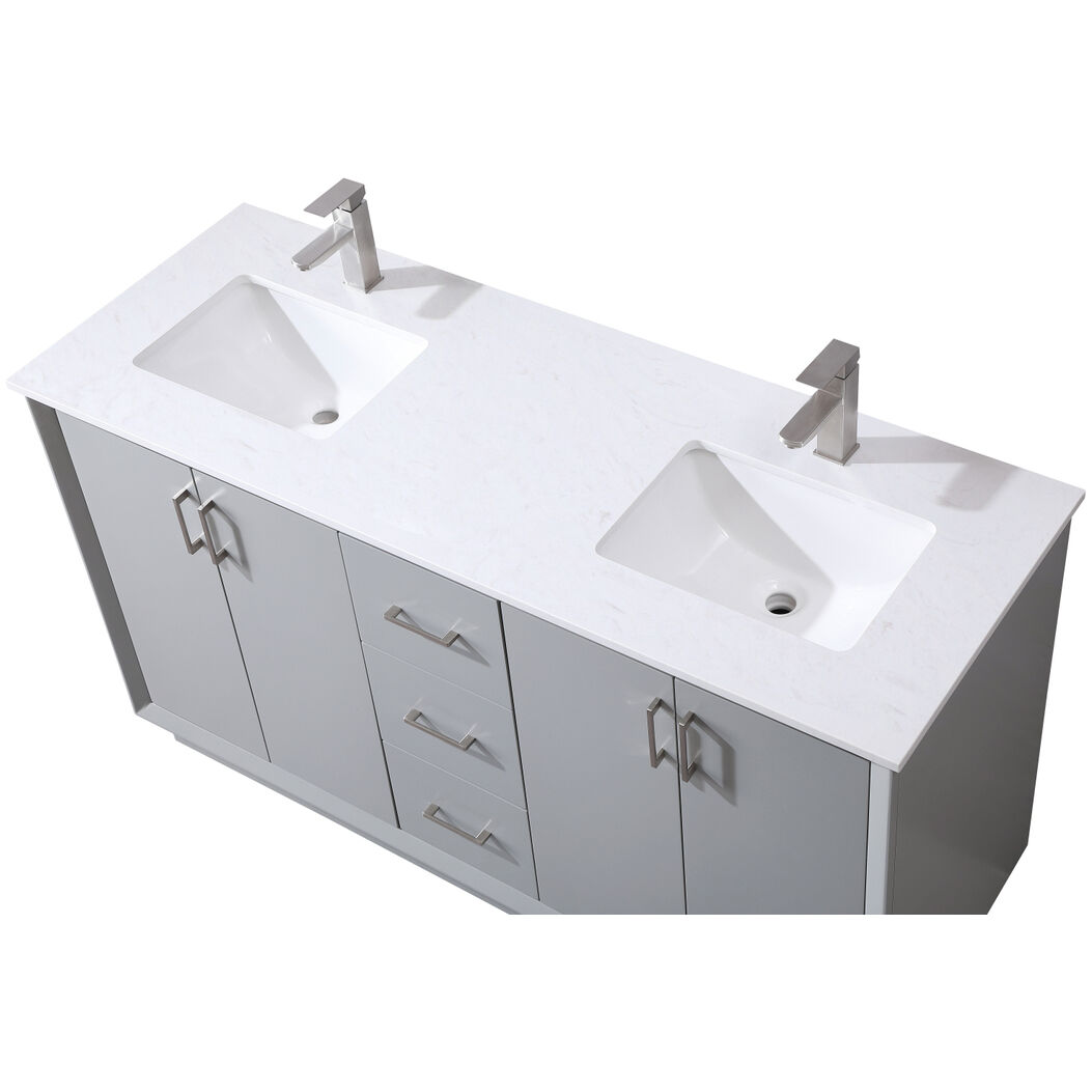 Hayes 60 X 22 X 35 inch Grey Vanity Sink Set