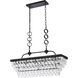 Nordic 6 Light 32 inch Black Linear Pendant Ceiling Light