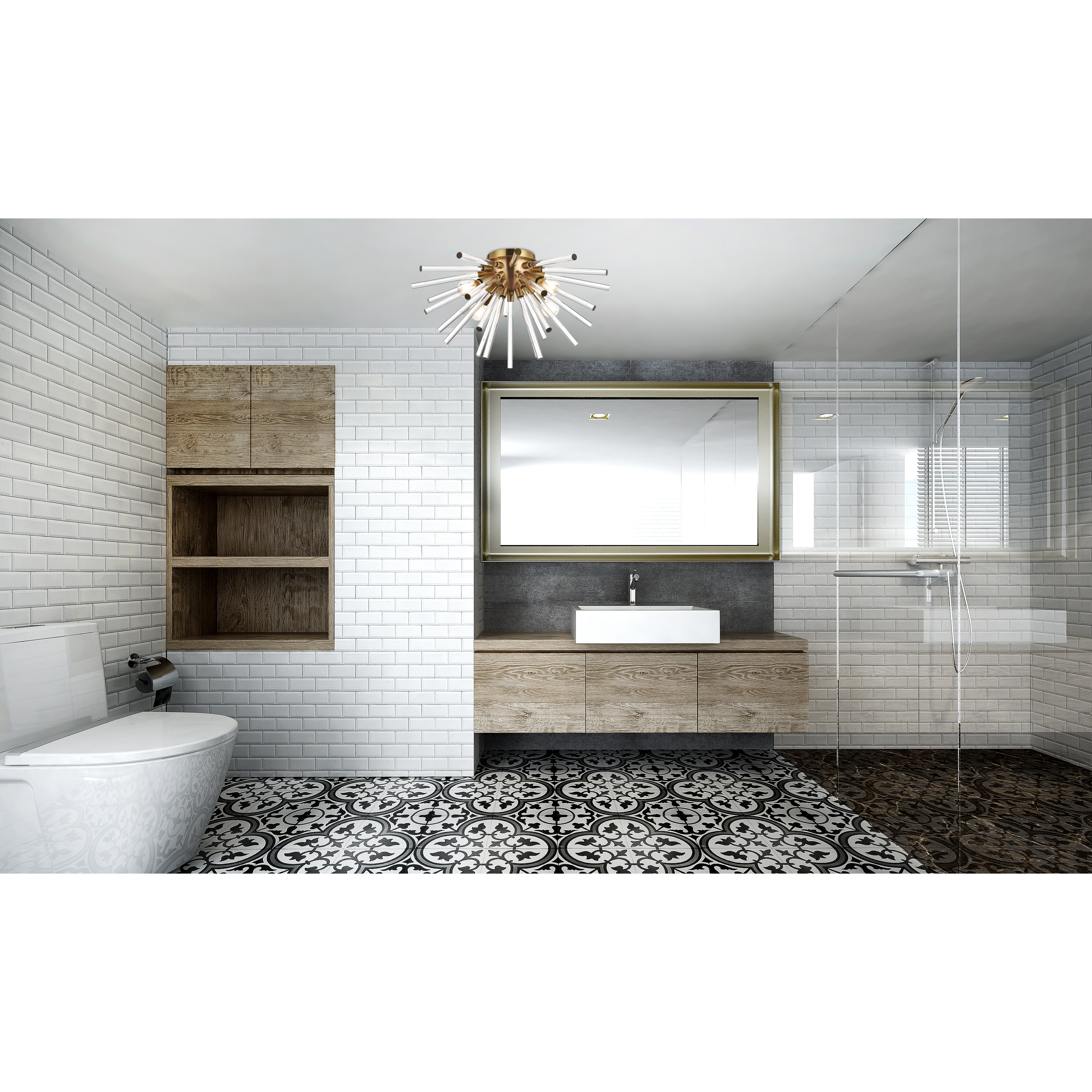 Sienna 4 Light 18 inch Gold Wall Sconce Wall Light, can be Flush Mounted