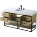 Caroline 60 X 34 inch Honey Brown Bathroom Vanity Cabinet