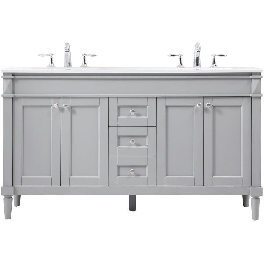 Bennett 60 X 21 X 35 inch Grey Vanity Sink Set