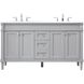 Bennett 60 X 21 X 35 inch Grey Vanity Sink Set