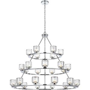Cadence 27 Light 48 inch Chrome Chandelier Ceiling Light