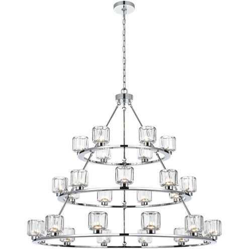 Cadence 27 Light 48 inch Chrome Chandelier Ceiling Light