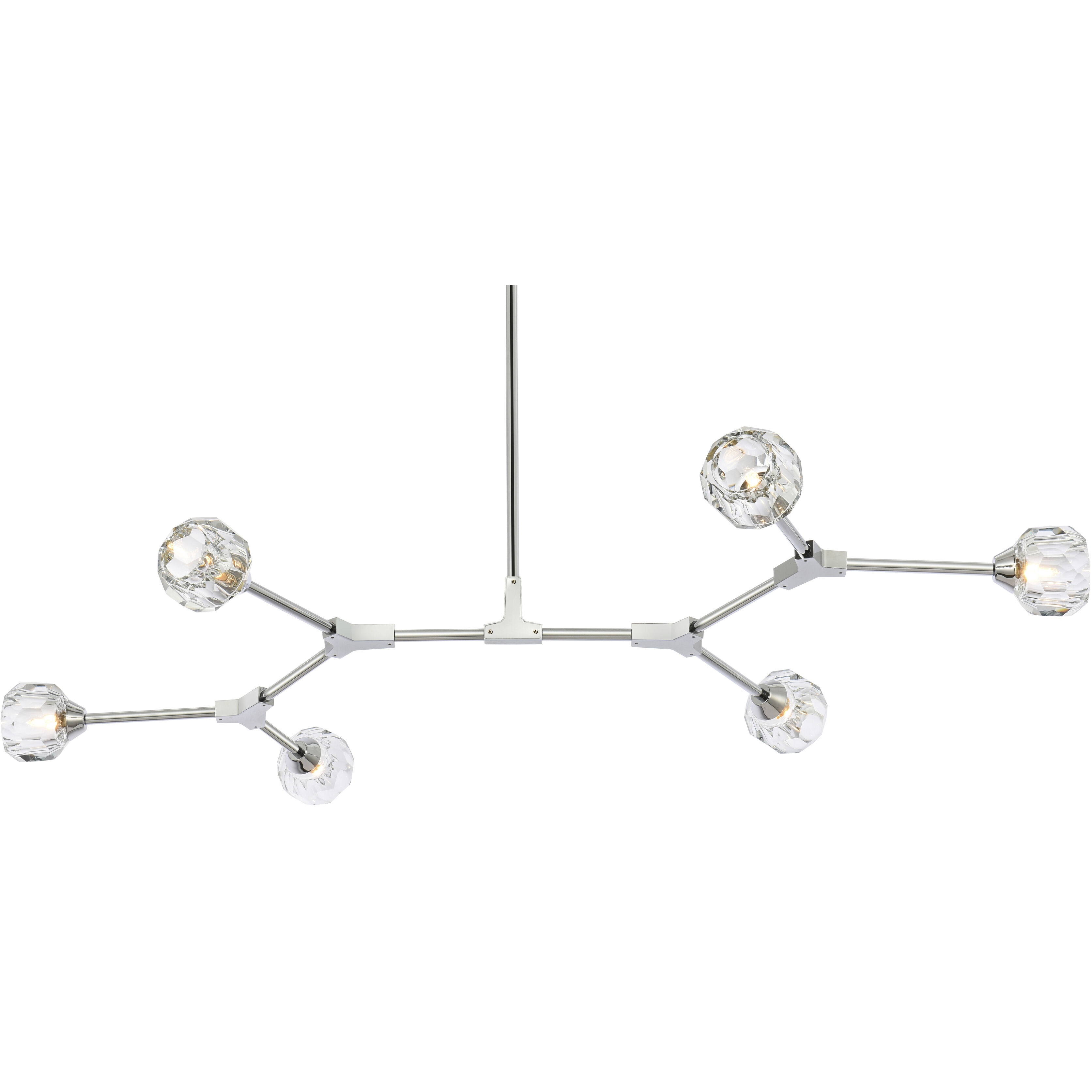 Zayne 6 Light 49 inch Chrome Pendant Ceiling Light
