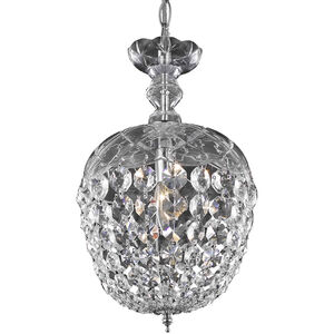 Rococo 1 Light 8 inch Chrome Pendant Ceiling Light in Clear