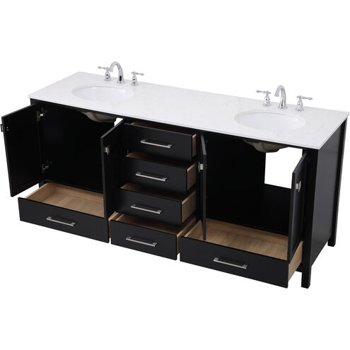Irene 72 X 22 X 34 inch Black Vanity Sink Set