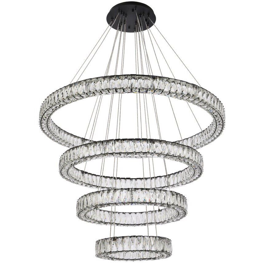 Monroe 4 Light 41 inch Black Chandelier Ceiling Light