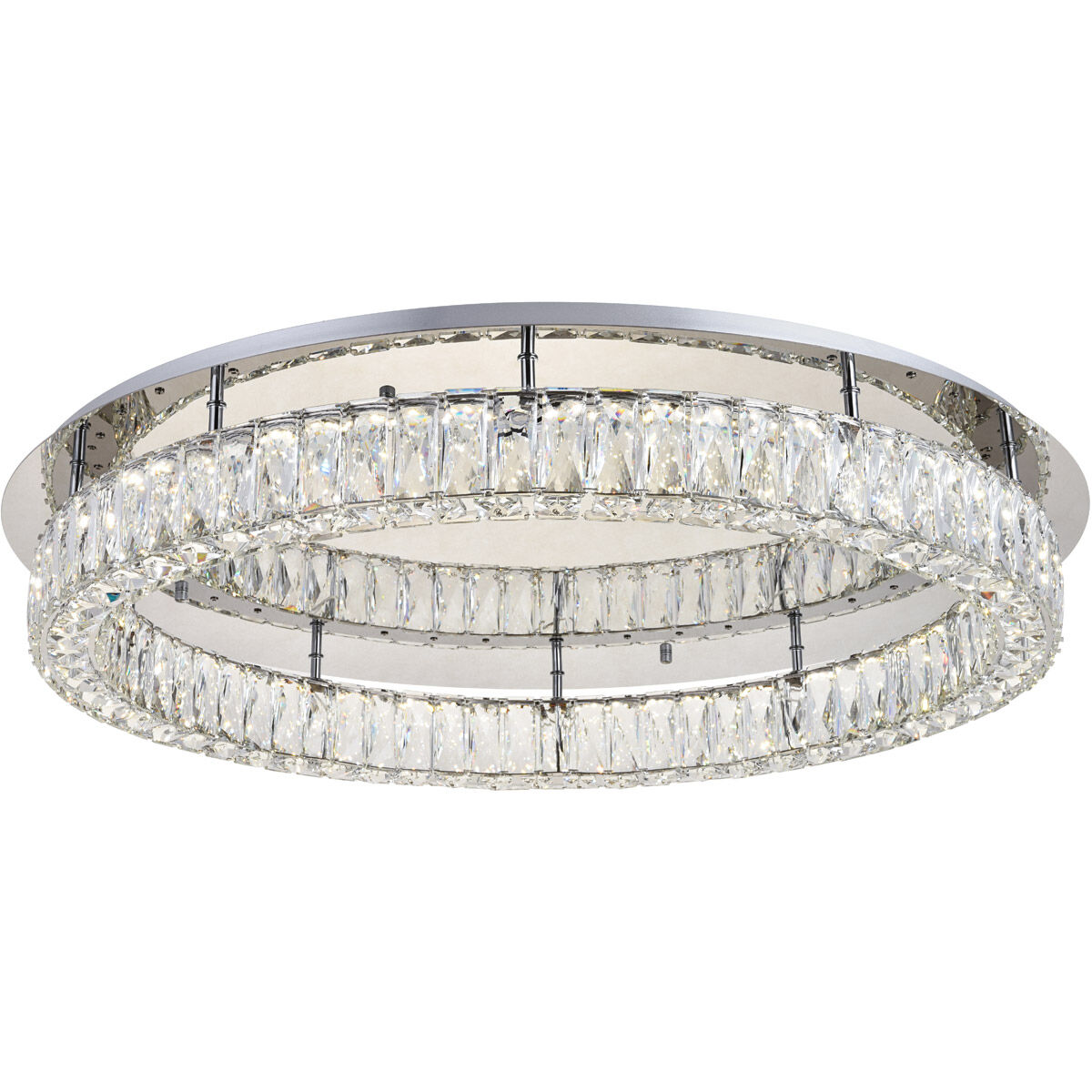 Monroe LED 34 inch Chrome Flush Mount Ceiling Light