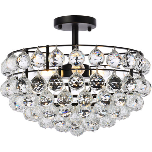 Savannah 3 Light 16 inch Black Flush Mount Ceiling Light