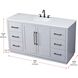 Chase 60 X 34 inch Grey Bathroom Vanity Cabinet