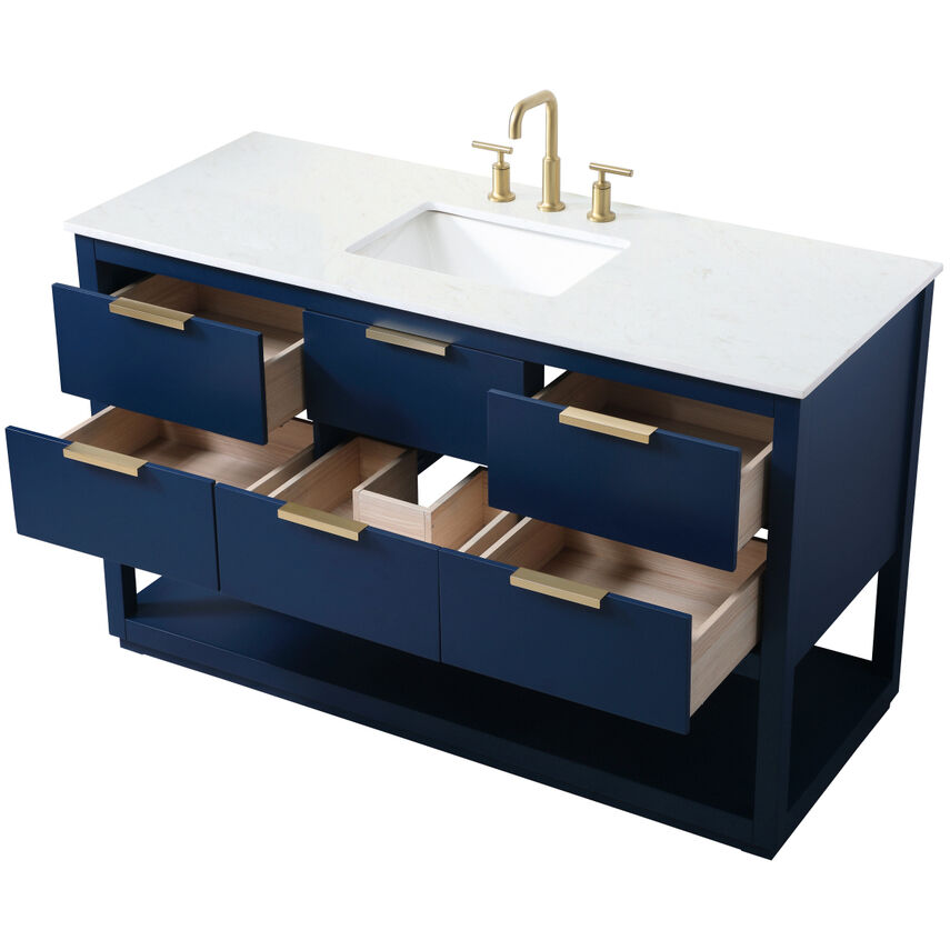 Larkin 54 X 22 X 34 inch Blue Vanity Sink Set