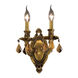 Rosalia 2 Light 9 inch French Gold Wall Sconce Wall Light in Golden Teak, Royal Cut