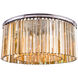 Sydney 8 Light 32 inch Polished Nickel Flush Mount Ceiling Light in Golden Teak, Urban Classic