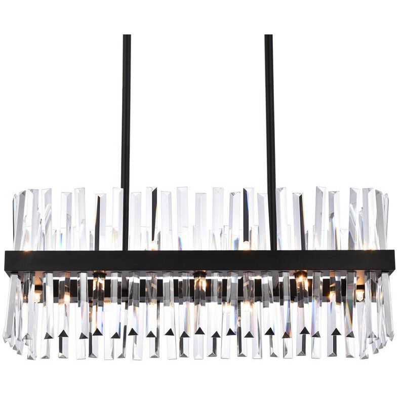 Serephina 16 Light 30 inch Black Linear Chandelier Ceiling Light