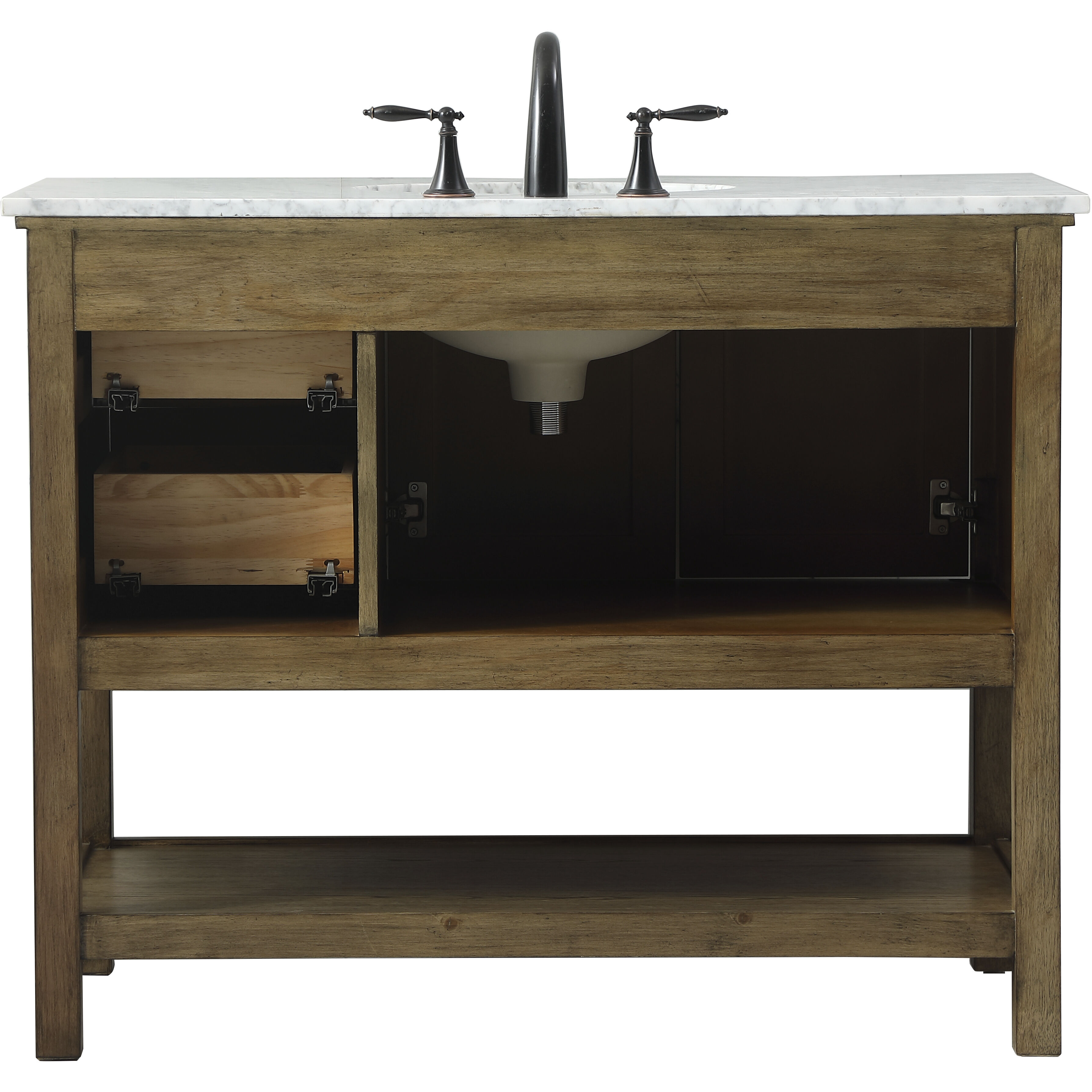 Metropolis 42 X 22 X 34 inch Driftwood Vanity Sink Set