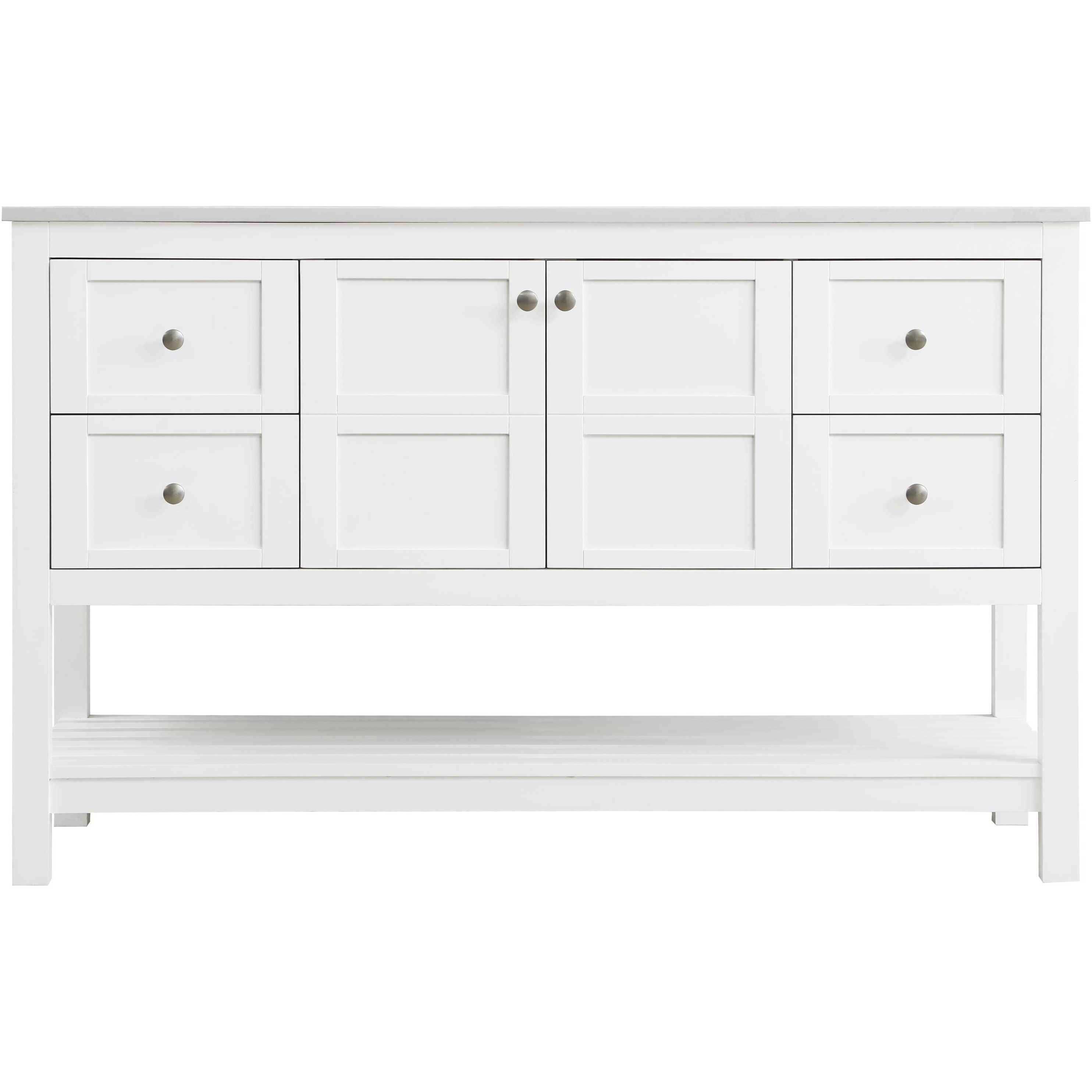 Theo 54 X 34 inch White Bathroom Vanity Cabinet