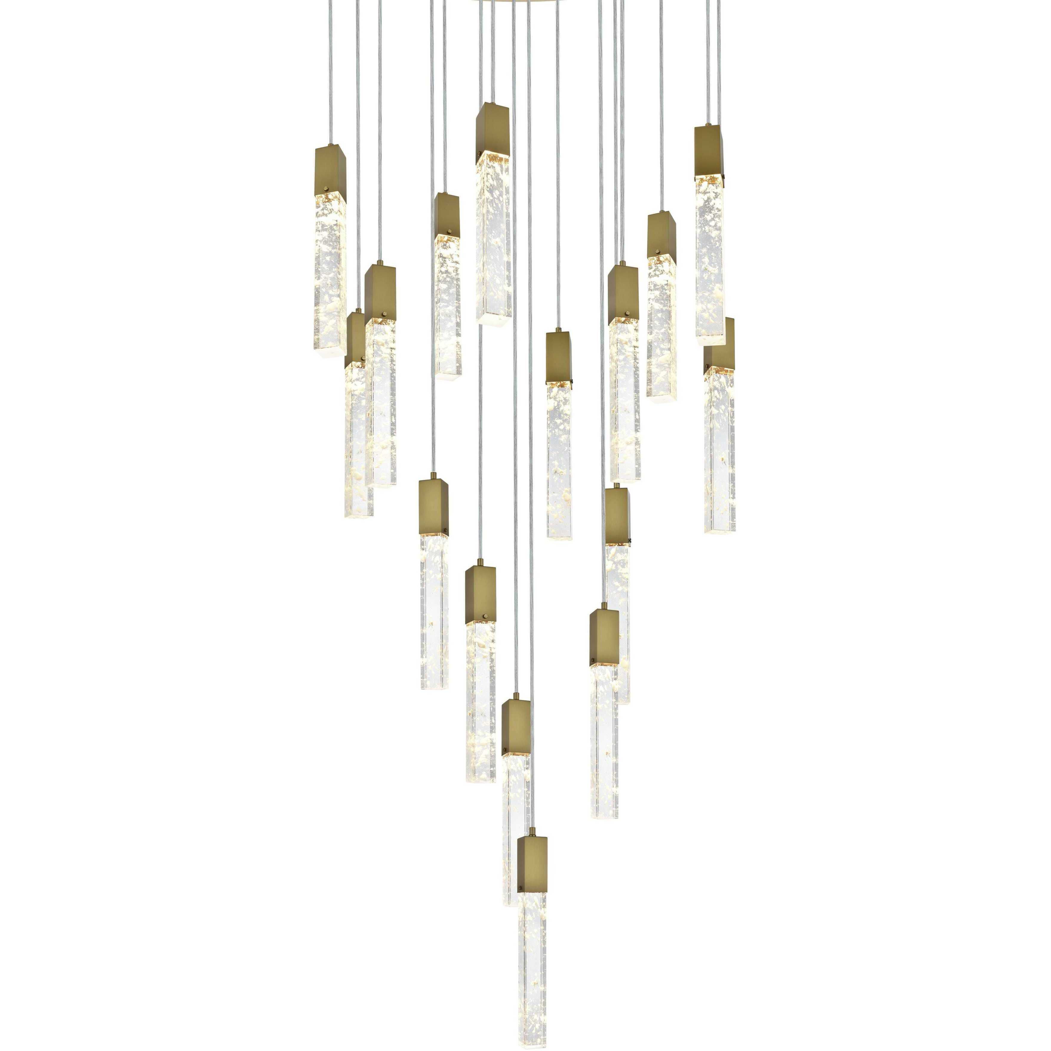 Aurora 16 Light 36 inch Satin Gold Chandelier Ceiling Light