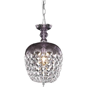 Rococo 1 Light 8 inch Purple Pendant Ceiling Light in Clear