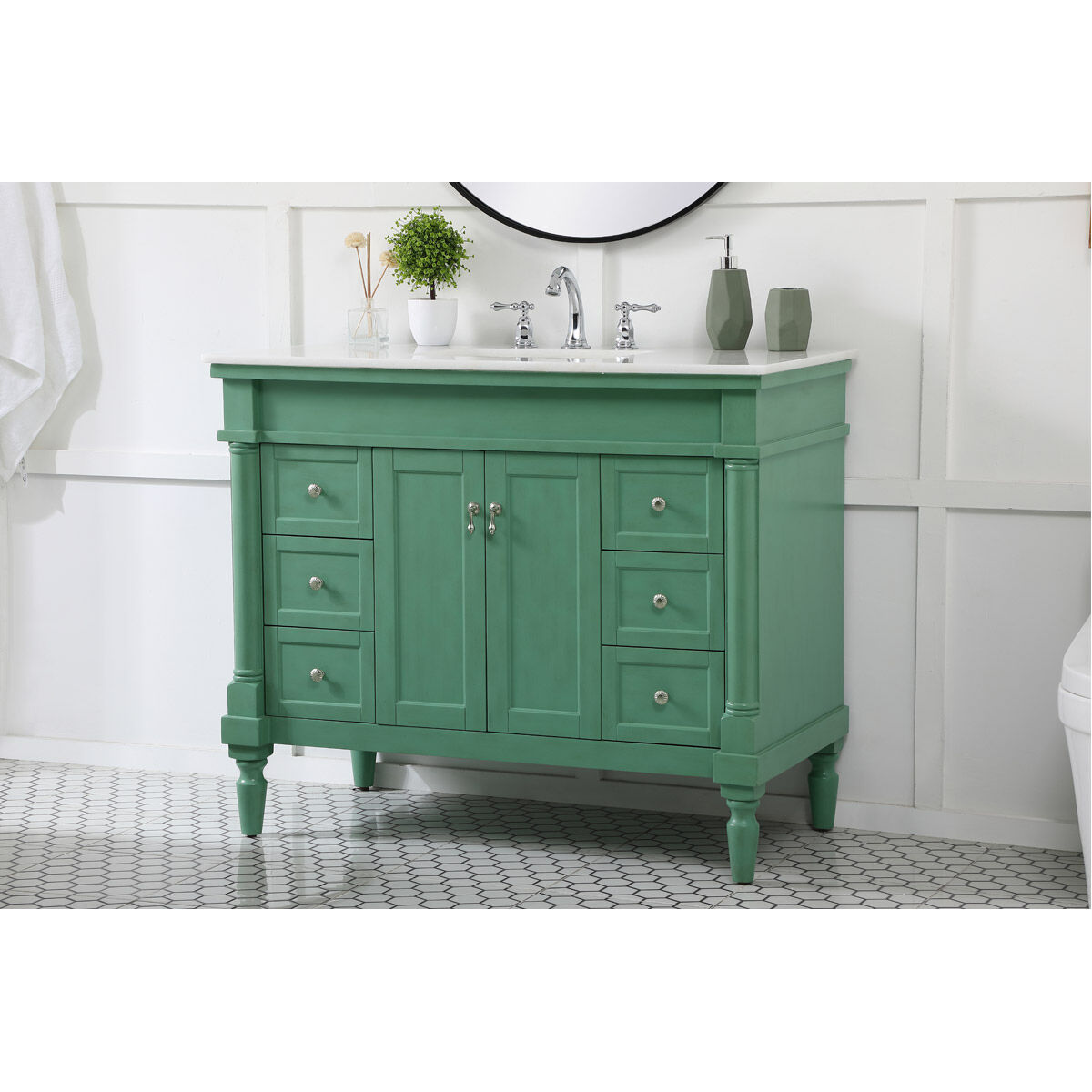 Lexington 42 X 22 X 35 inch Vintage Mint Vanity Sink Set