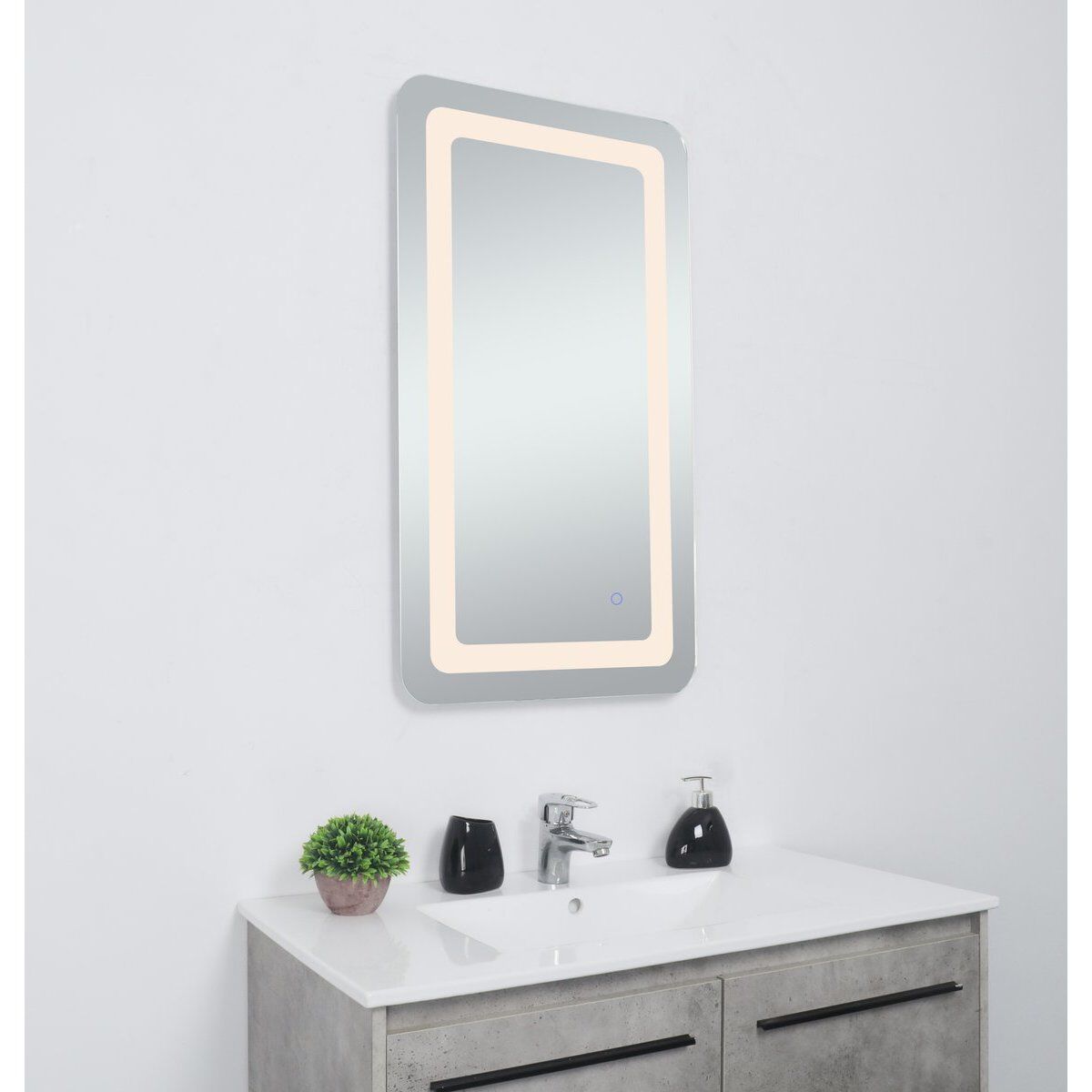 Genesis 36 X 20 inch Glossy White LED Mirror