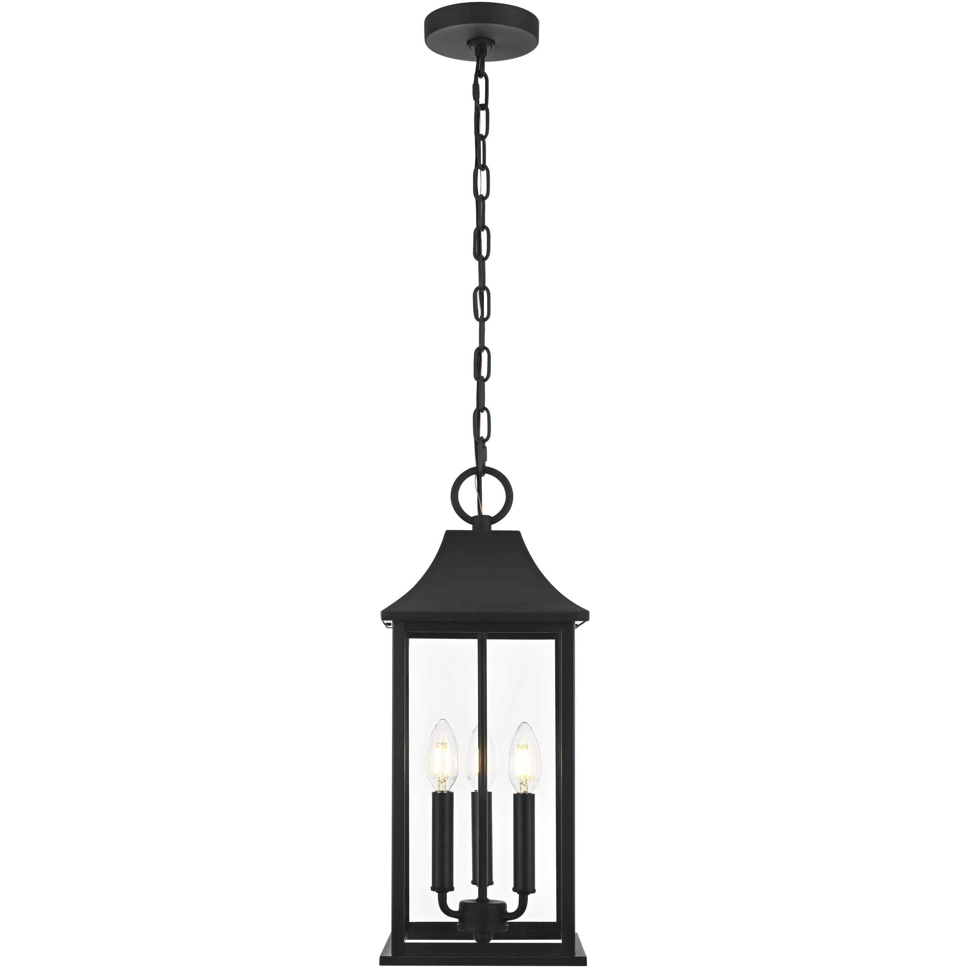 Shepard 3 Light 8 inch Black Outdoor Pendant