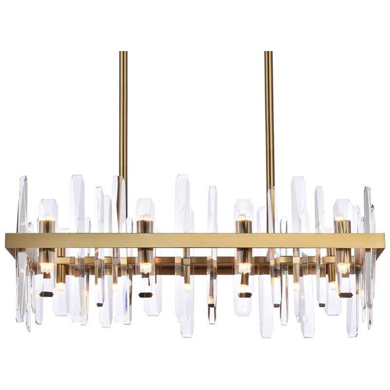 Serena 16 Light 30 inch Satin Gold Linear Chandelier Ceiling Light