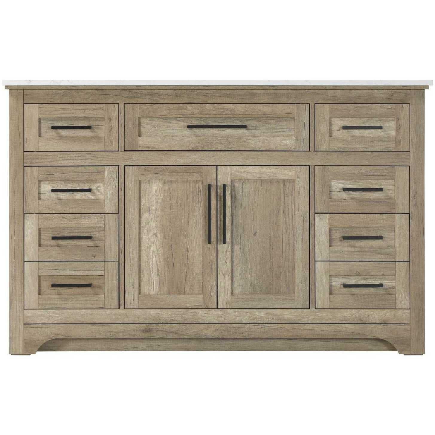 Remington 54 X 35 inch Natural Oak Bathroom Vanity Cabinet