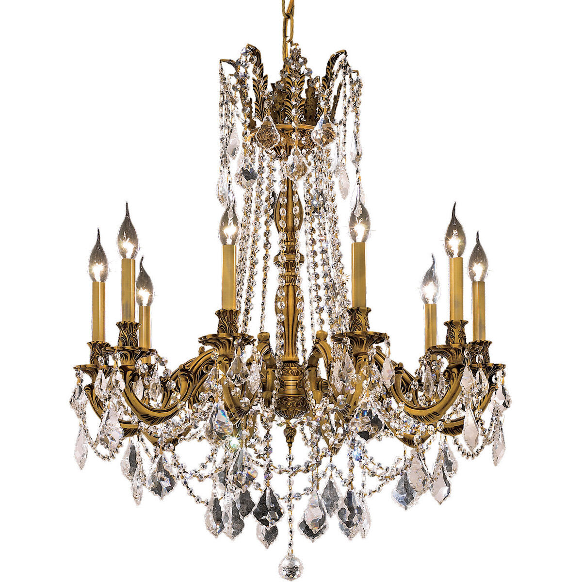 Rosalia 10 Light 28 inch French Gold Dining Chandelier Ceiling Light in Clear, Royal Cut
