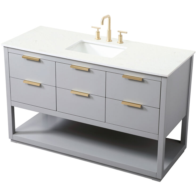 Larkin 54 X 22 X 34 inch Grey Vanity Sink Set