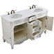 Danville 60 X 21 X 36 inch Antique White Vanity Sink Set