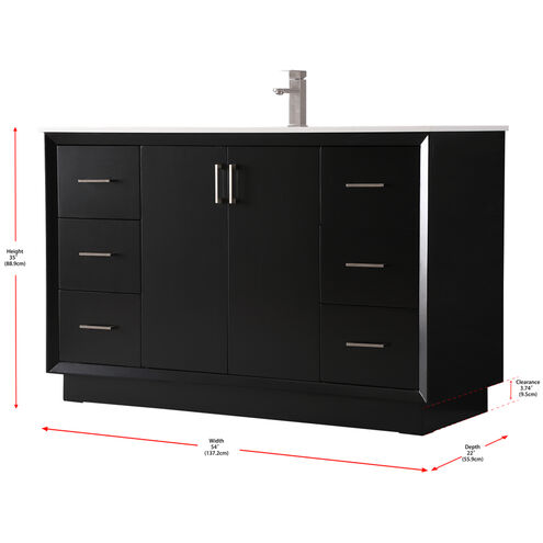 Hayes 54 X 22 X 35 inch Black Vanity Sink Set