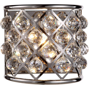 Madison 1 Light 12 inch Polished Nickel Wall Sconce Wall Light in Clear, Faceted Royal Cut, Urban Classic