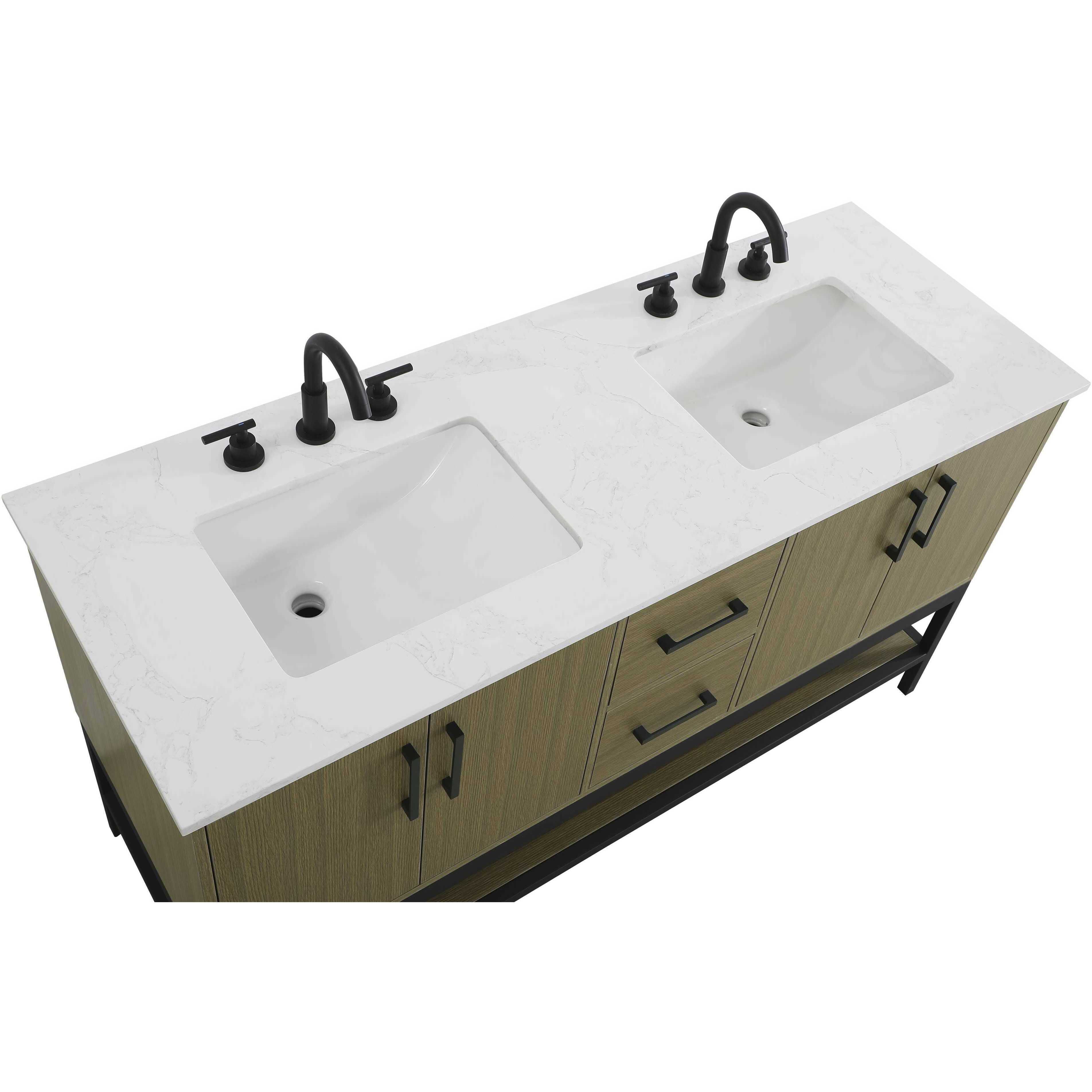 Lennox 60 X 34 inch Chestnut Brown Bathroom Vanity Cabinet