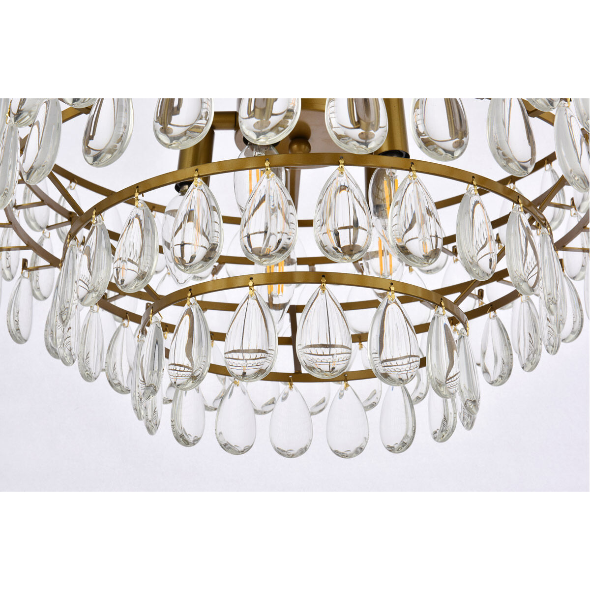 Mila 5 Light 20 inch Brass Flush Mount Ceiling Light