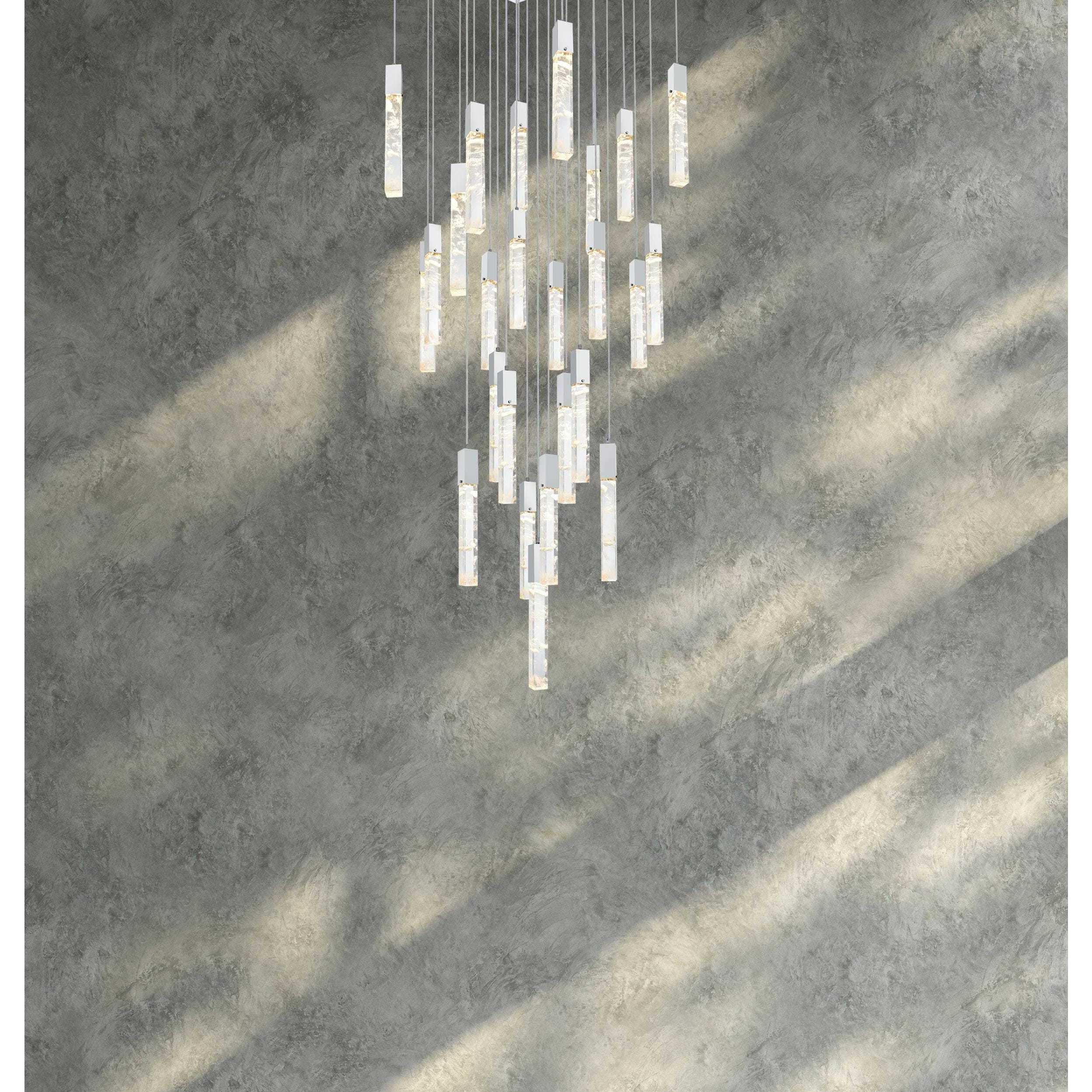 Aurora 25 Light 36 inch Chrome Chandelier Ceiling Light