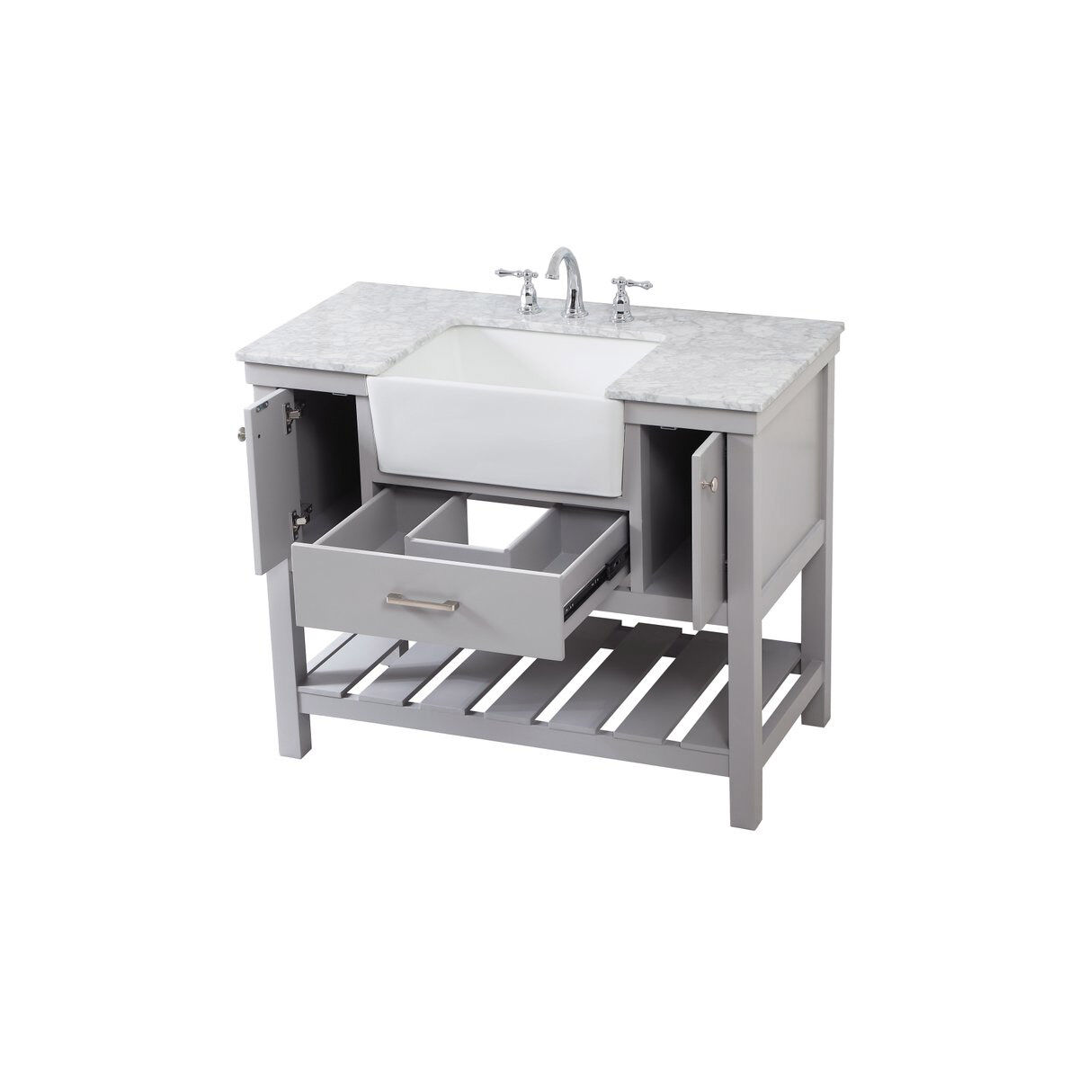 Clement 42 X 22 X 34.13 inch Grey Bathroom Vanity Cabinet