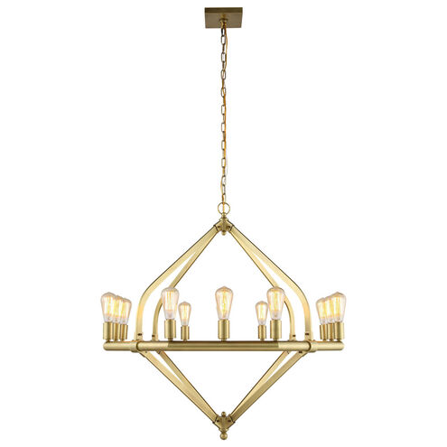 Illumina 12 Light 39 inch Burnished Brass Pendant Ceiling Light, Urban Classic