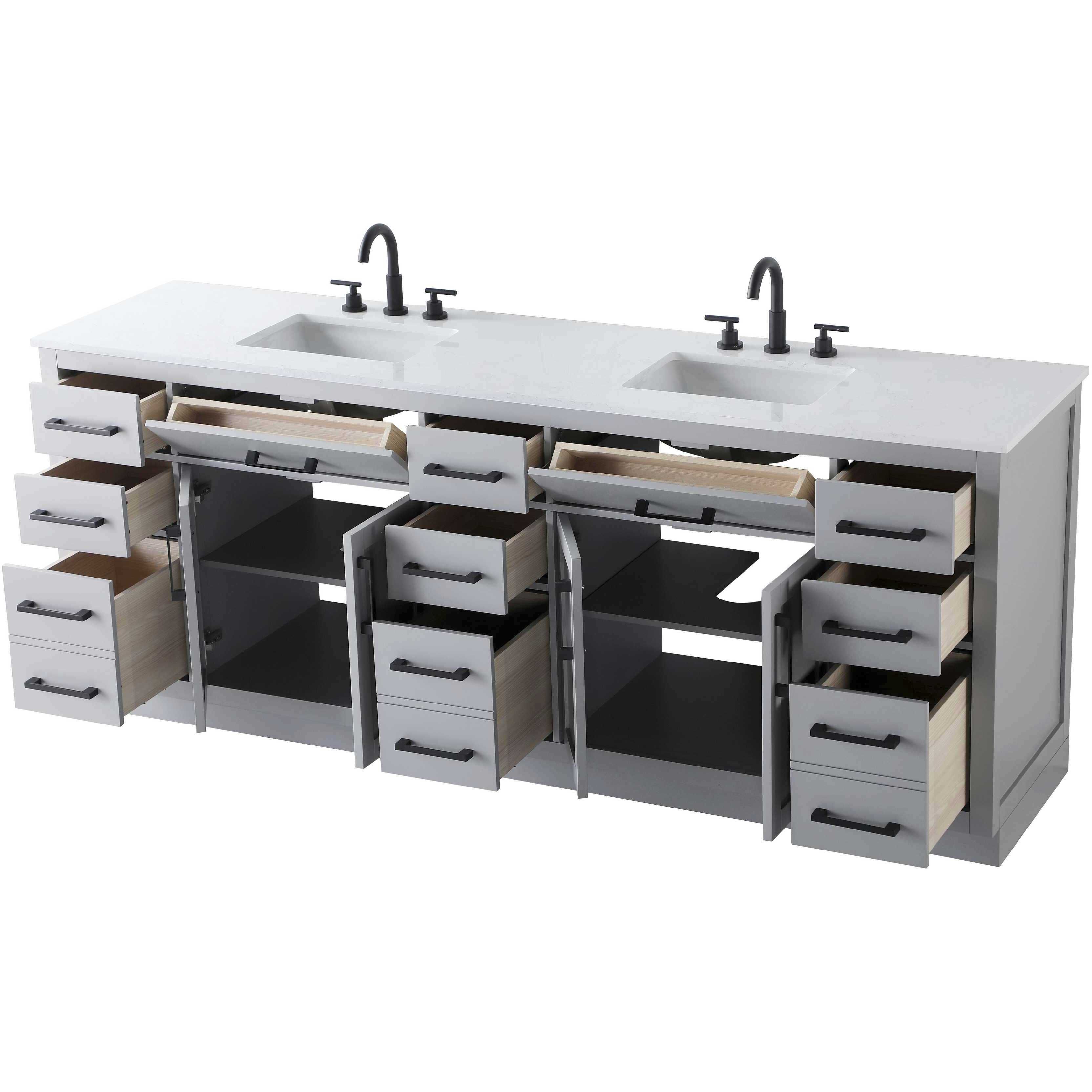 Alden 84 X 35 inch Grey Bathroom Vanity Cabinet