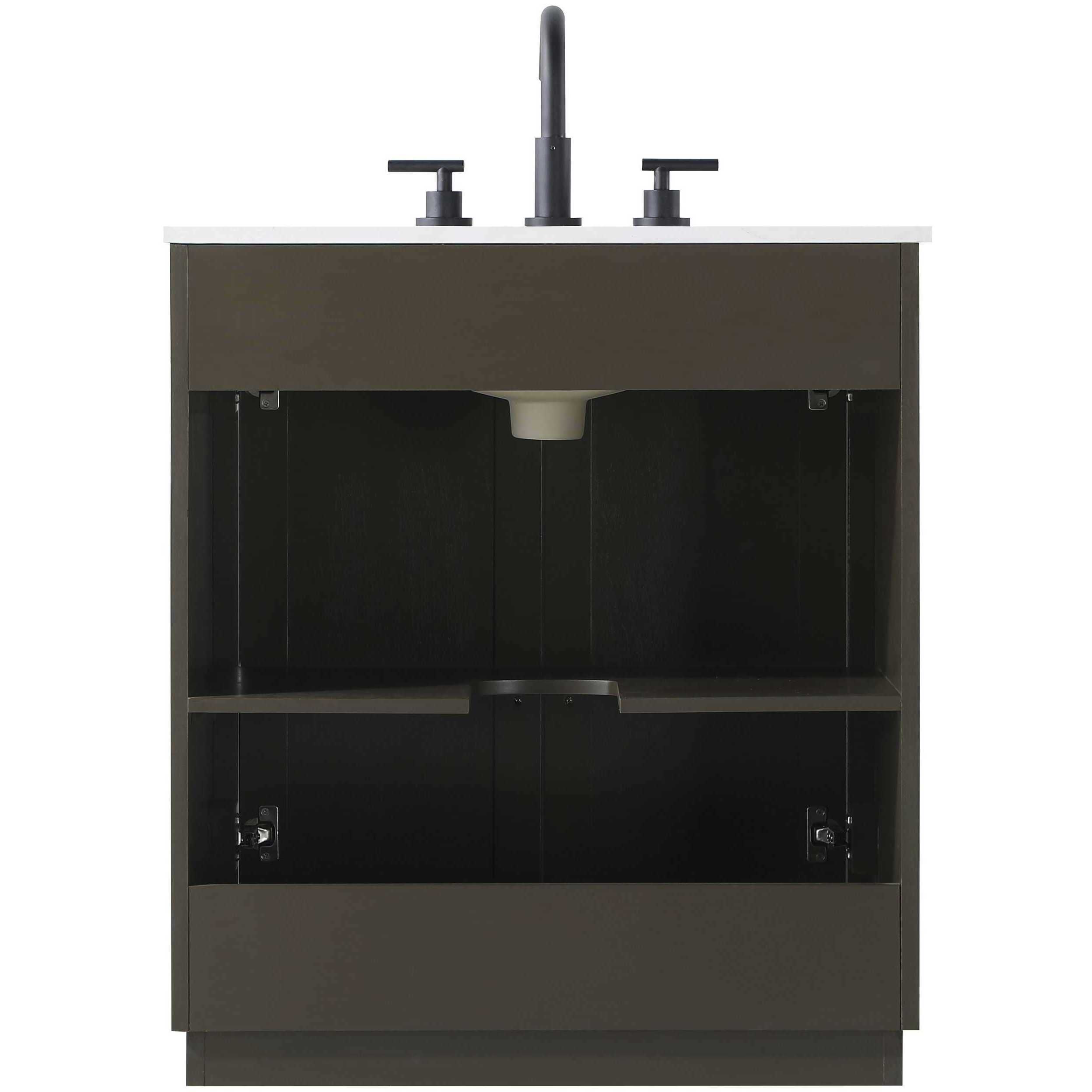 Chase 30 X 34 inch Chocolate Oak Bathroom Vanity Cabinet