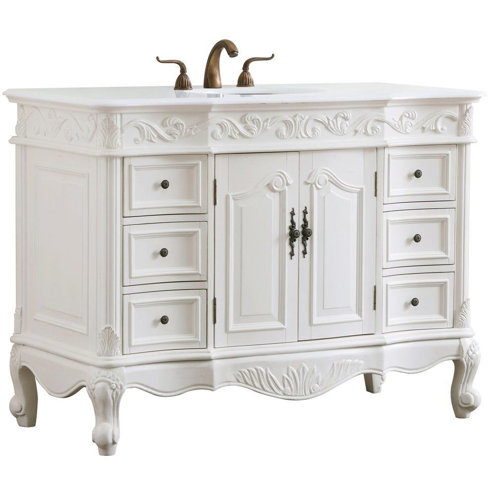 Oakland 48 X 22 X 36 inch Antique White Vanity Sink Set