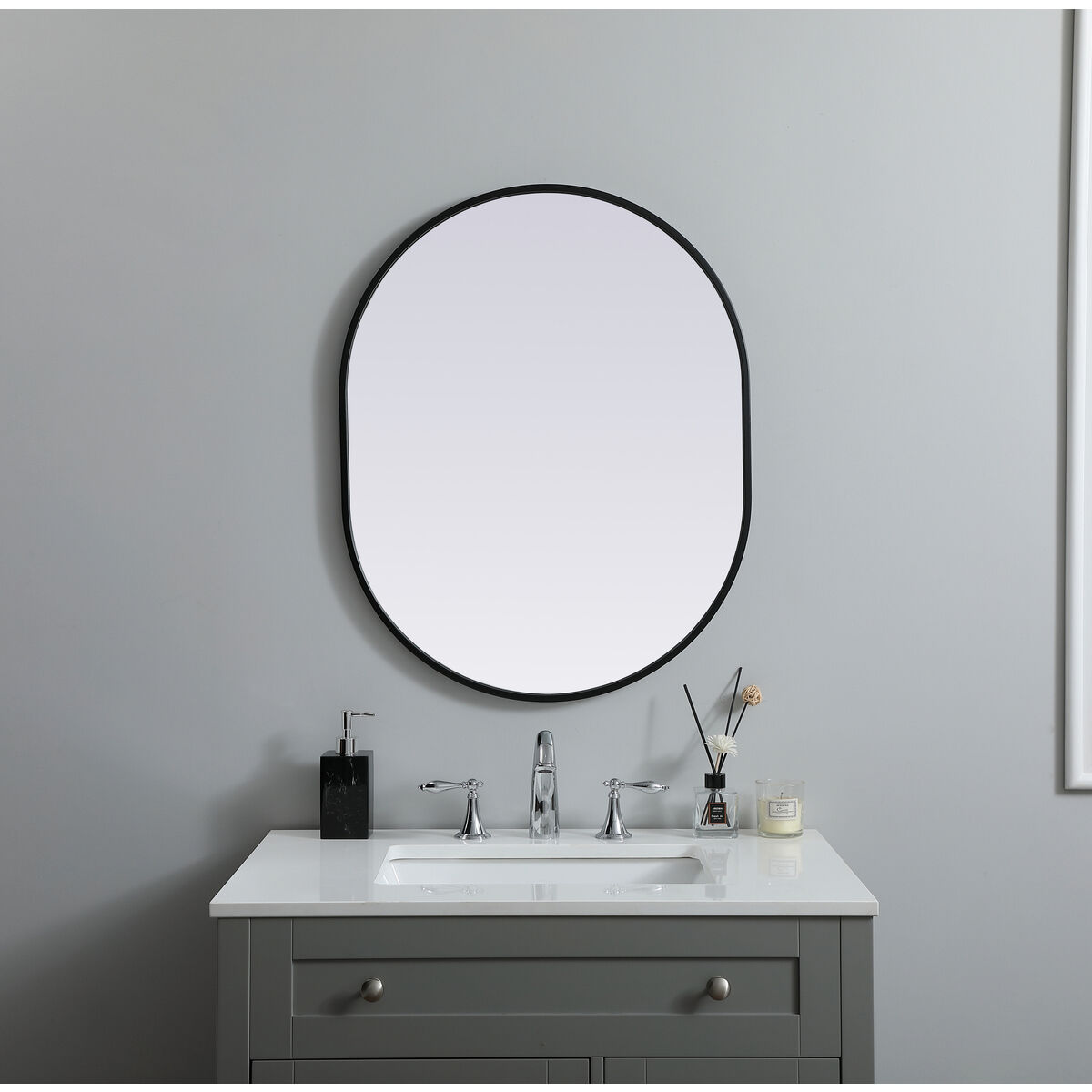 Asha 30 X 24 inch Black Mirror in 24 x 30