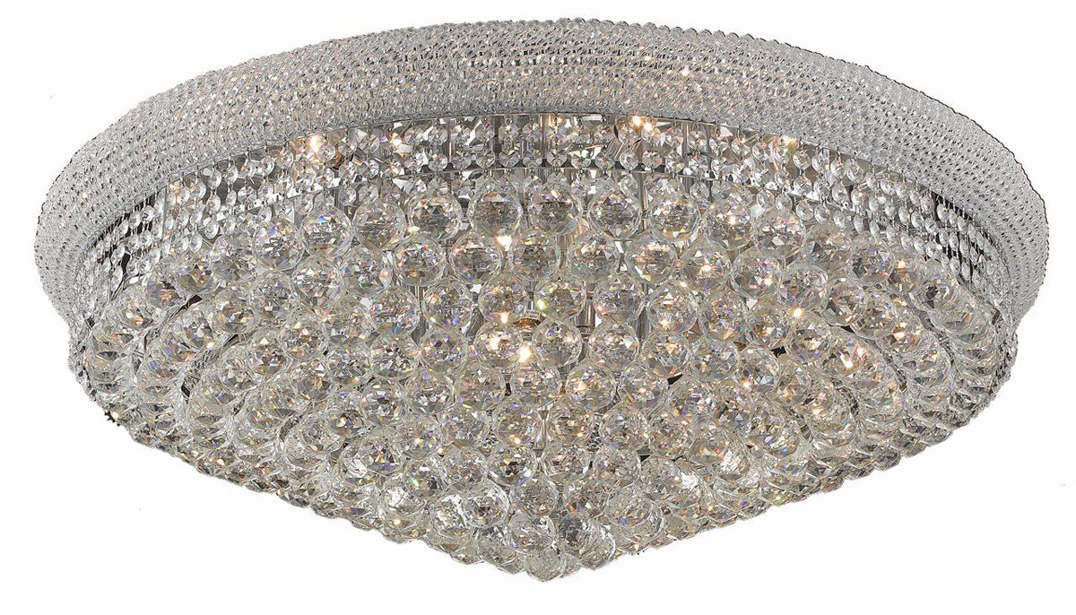 Primo 20 Light 36 inch Chrome Flush Mount Ceiling Light in Royal Cut